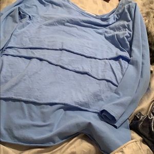Baby blue 3/4 length sleeved ladies top